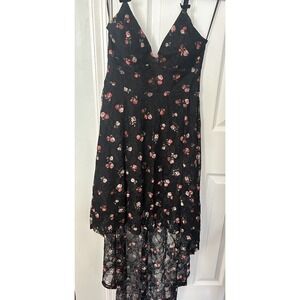 Disney Princess Black Lace & Floral High-Low Statement Dress M Disneybounding